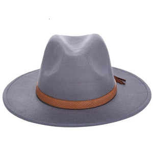 Women Wide Brim Wool Felt Jazz Fedora Hats